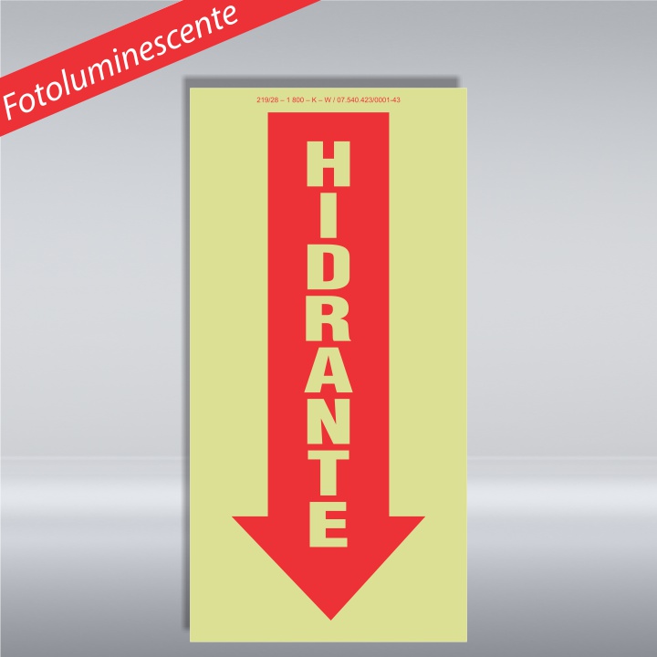 PLACA HIDRANTE - PVC - FOTOLUMINESCENTE